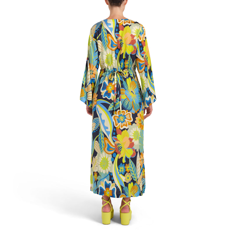 Thumbnail of The Selma Ecovero Silky Floral Fitted Kaftan Dress image