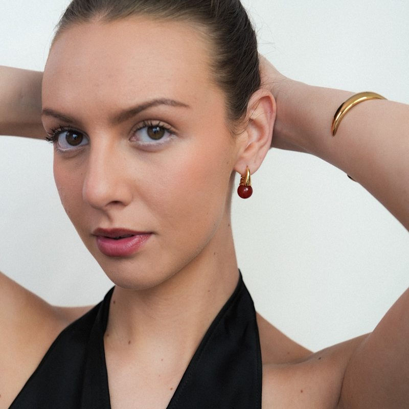 Thumbnail of The Sienna Hoops In Red image