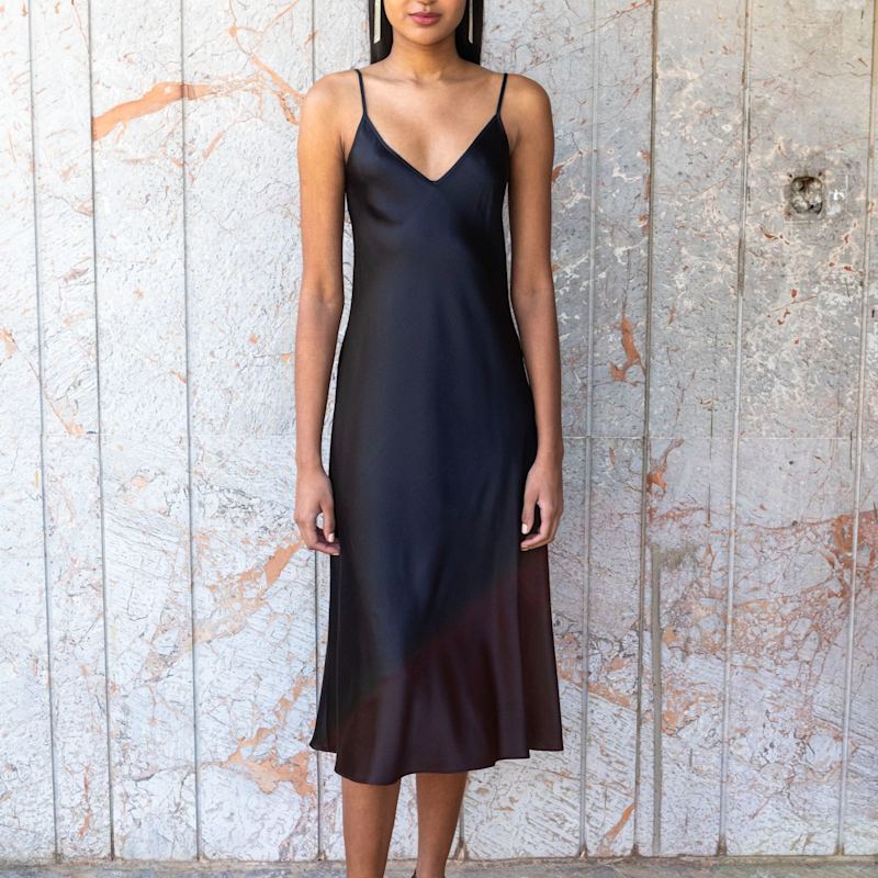 Roses Are Red Silk Slipdress - Black