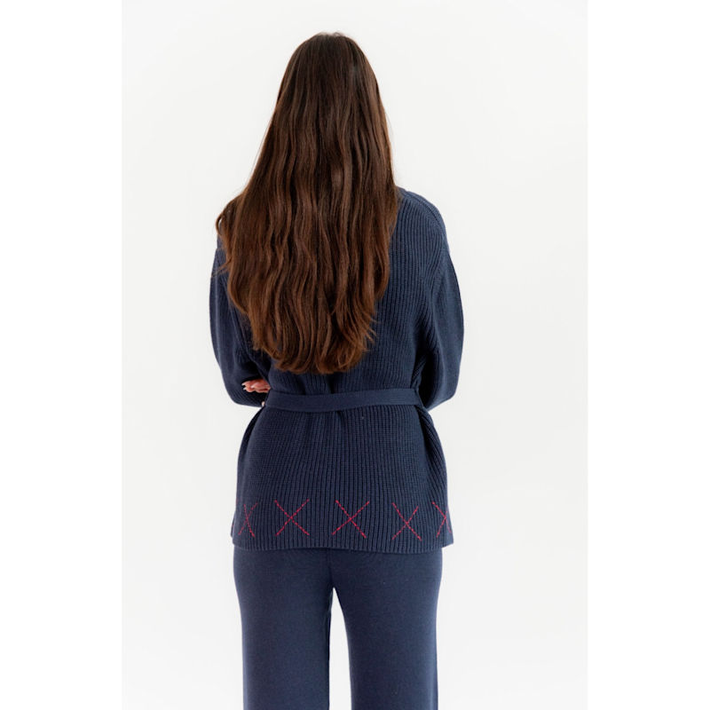 Thumbnail of Hand Embroidered Knit Cardigan - Sloe image