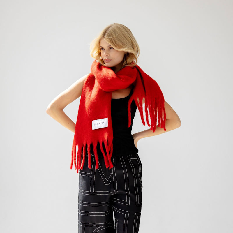 Thumbnail of The Stockholm Scarf Crimson Red image