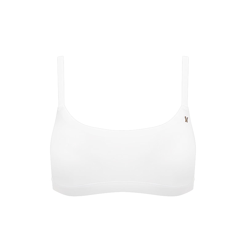 Thumbnail of The Stretch Scoop Neck Bralette - Cotton White image