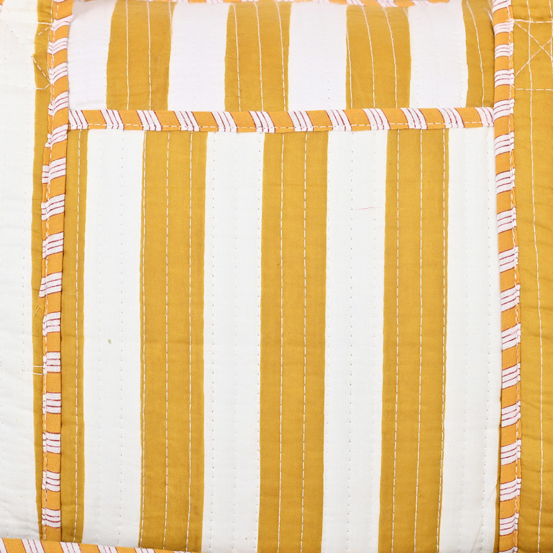 Thumbnail of The Striped Cotton Weekender - Gold image
