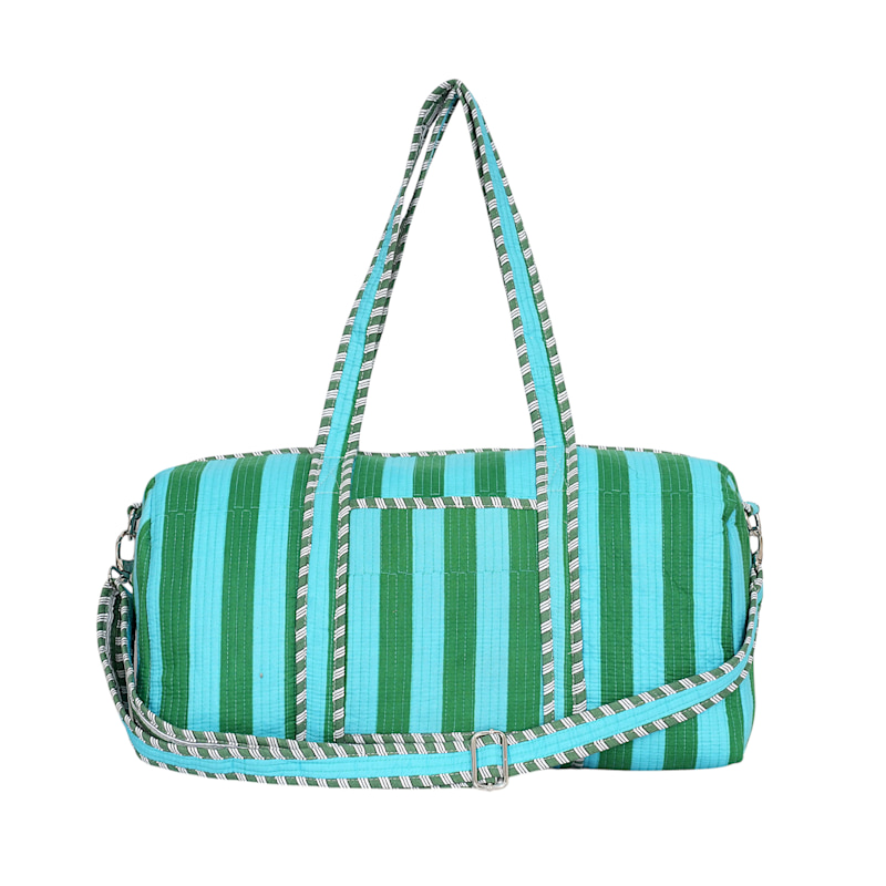 Thumbnail of The Striped Cotton Weekender - Gold image