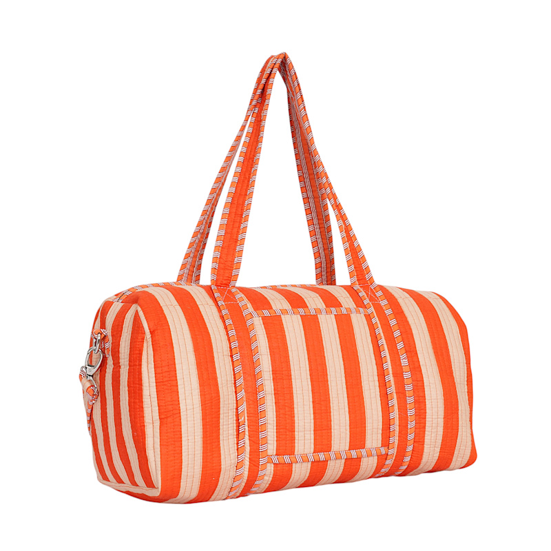 Thumbnail of The Striped Cotton Weekender - Gold image