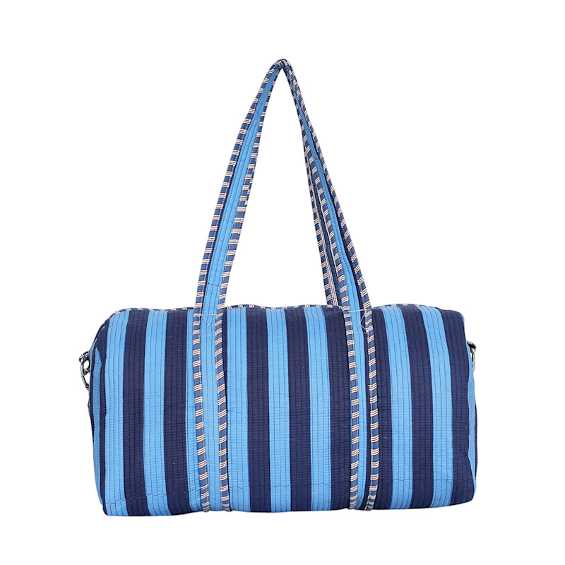 Thumbnail of The Striped Cotton Weekender - Gold image