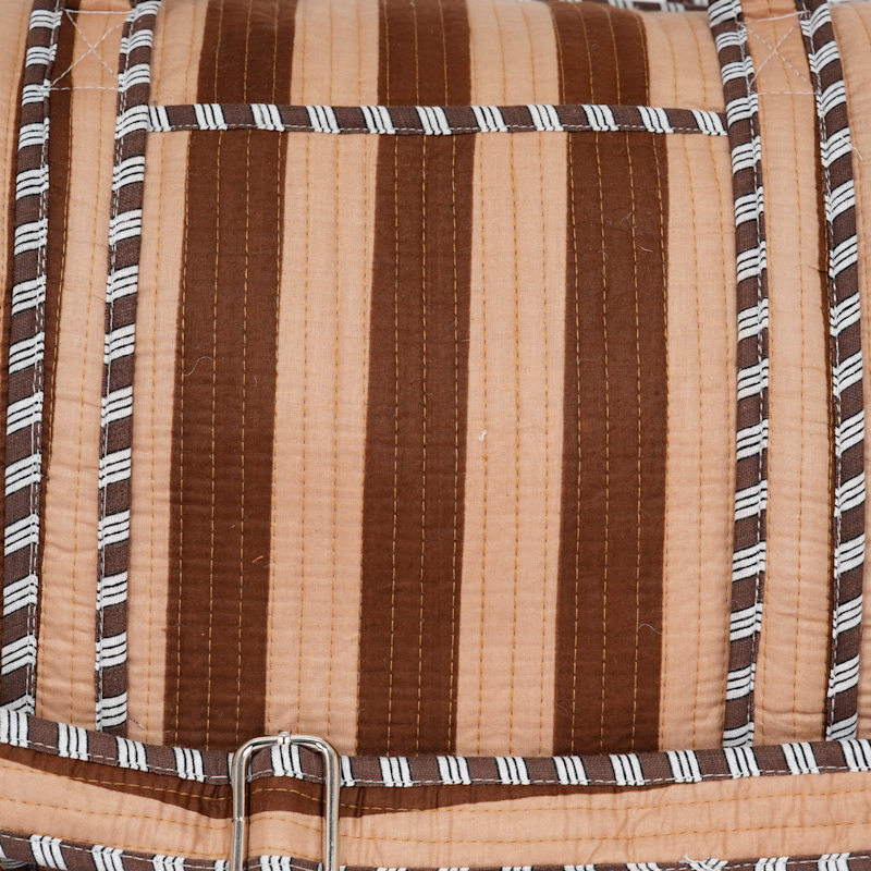 Thumbnail of The Striped Cotton Weekender - Gold image