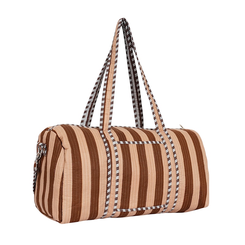 Thumbnail of The Striped Cotton Weekender - Gold image