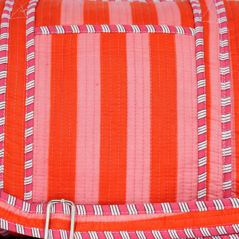 Thumbnail of The Striped Cotton Weekender - Gold image