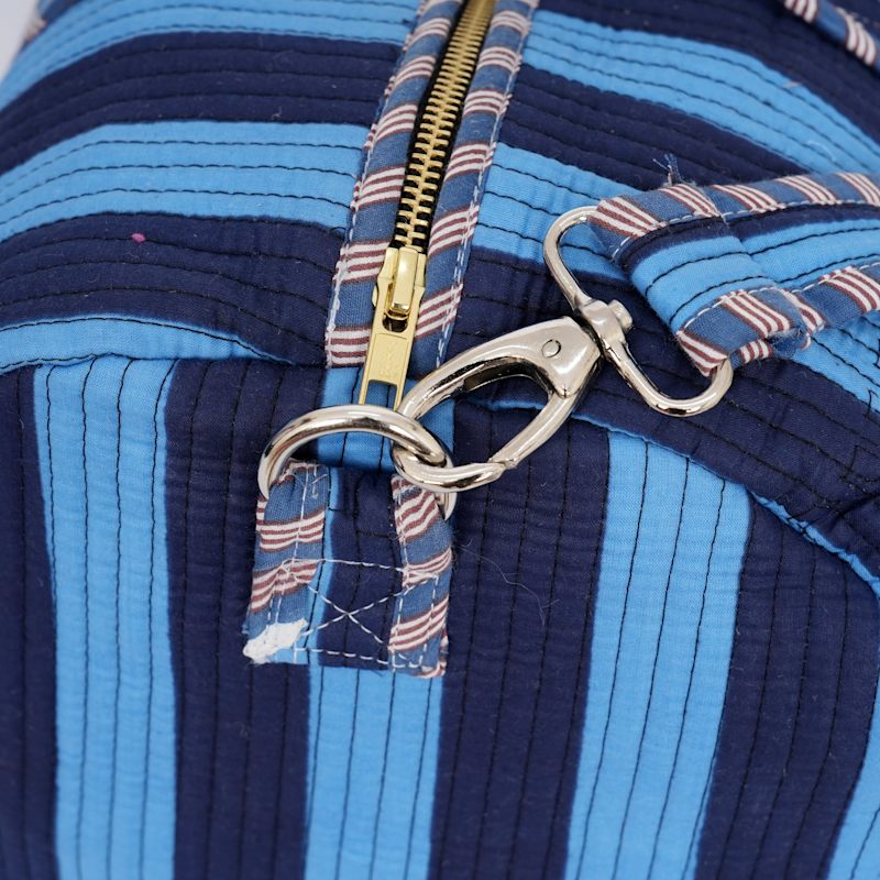 Thumbnail of The Striped Cotton Weekender - Gold image