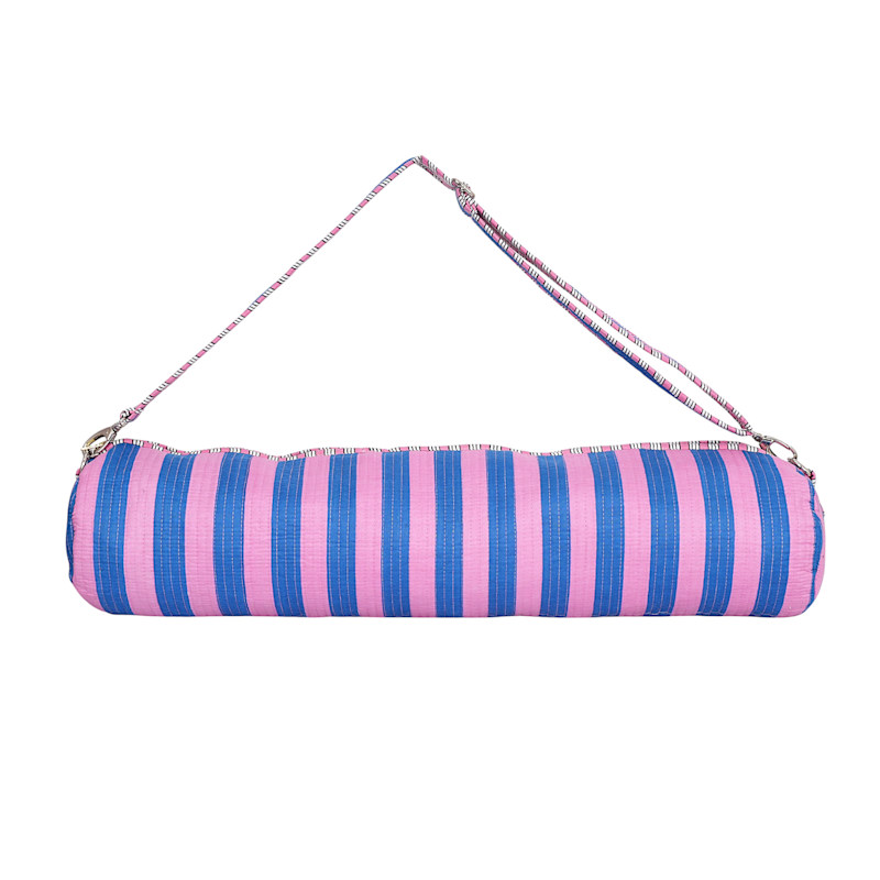 Thumbnail of The Striped Cotton Yoga Bag - Blue And Green image