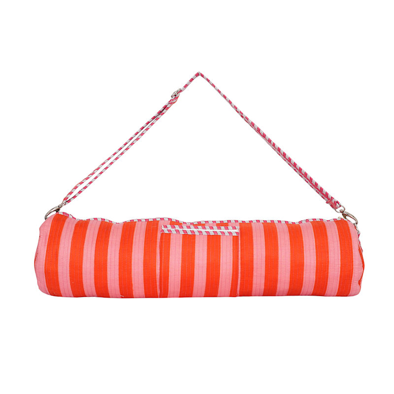 Thumbnail of The Striped Cotton Yoga Bag - Blue And Green image