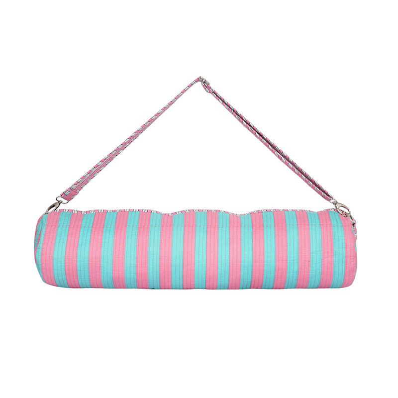 Thumbnail of The Striped Cotton Yoga Bag - Blue And Green image