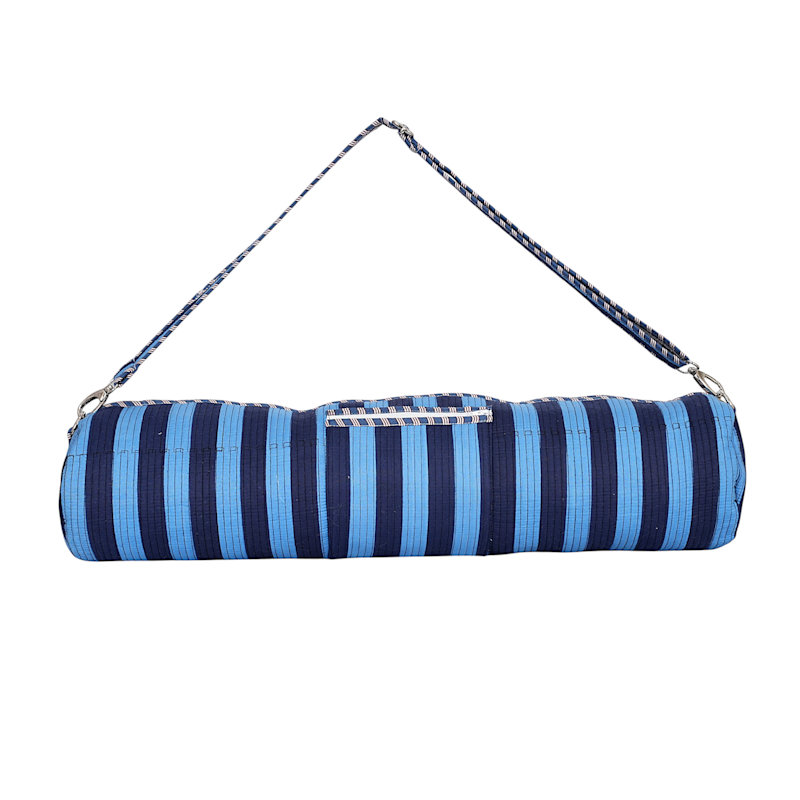 Thumbnail of The Striped Cotton Yoga Bag - Blue And Green image