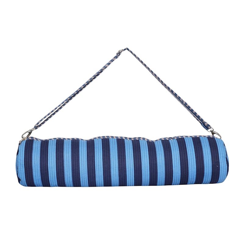 Thumbnail of The Striped Cotton Yoga Bag - Blue And Green image