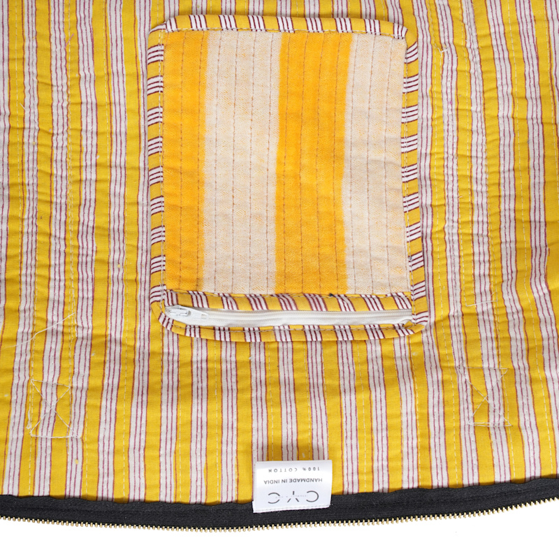 Thumbnail of Striped Velvet Weekender - Grey image