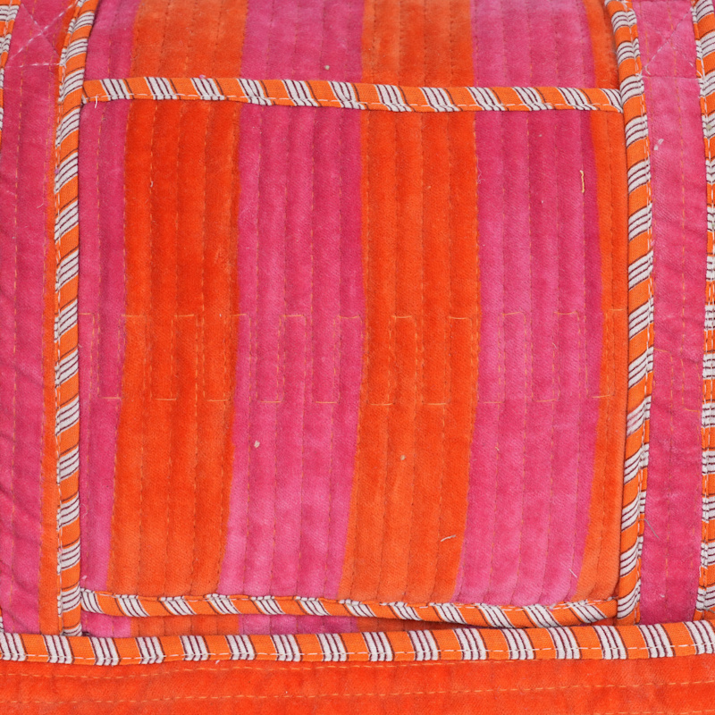 Thumbnail of Striped Velvet Weekender - Grey image