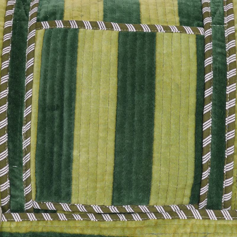 Thumbnail of Striped Velvet Weekender - Grey image