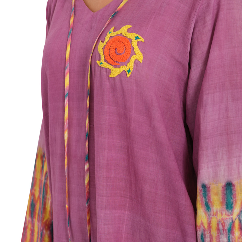 Thumbnail of The Susie Organic Cotton Purple Kaftan Dress image
