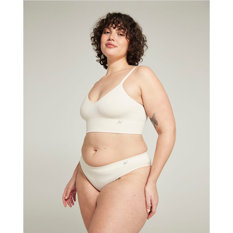 Thumbnail of The Tencel™ Seamless Bralette - White Sand image