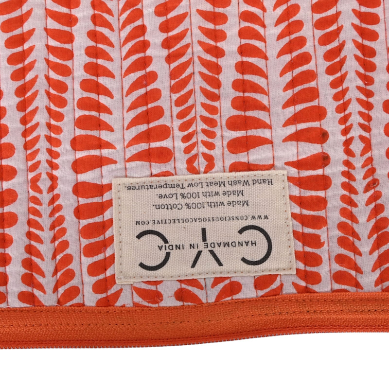 Thumbnail of The Tibetan Tiger Velvet Weekender - Orange And Pink image