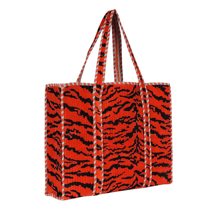 The Tiger Velvet Bag In Orange | Conscious Yoga Collective | Wolf