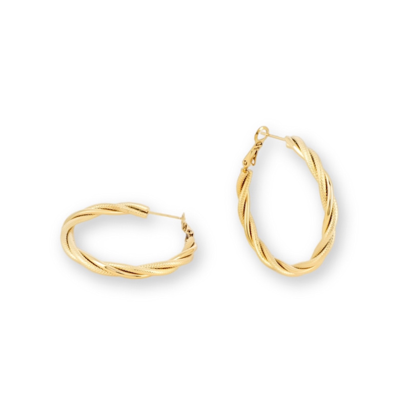 Thumbnail of The Twisted Hoops Lightweight And Tarnish Free Gold image