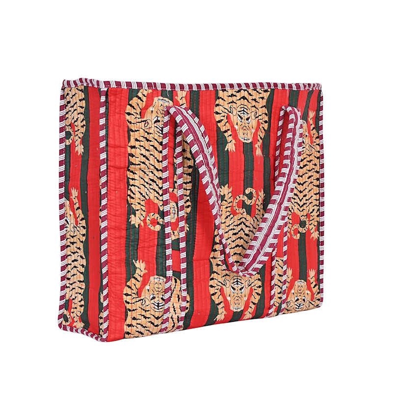 Thumbnail of The Ultimate Tibetan Tiger Tote In Green & Red image