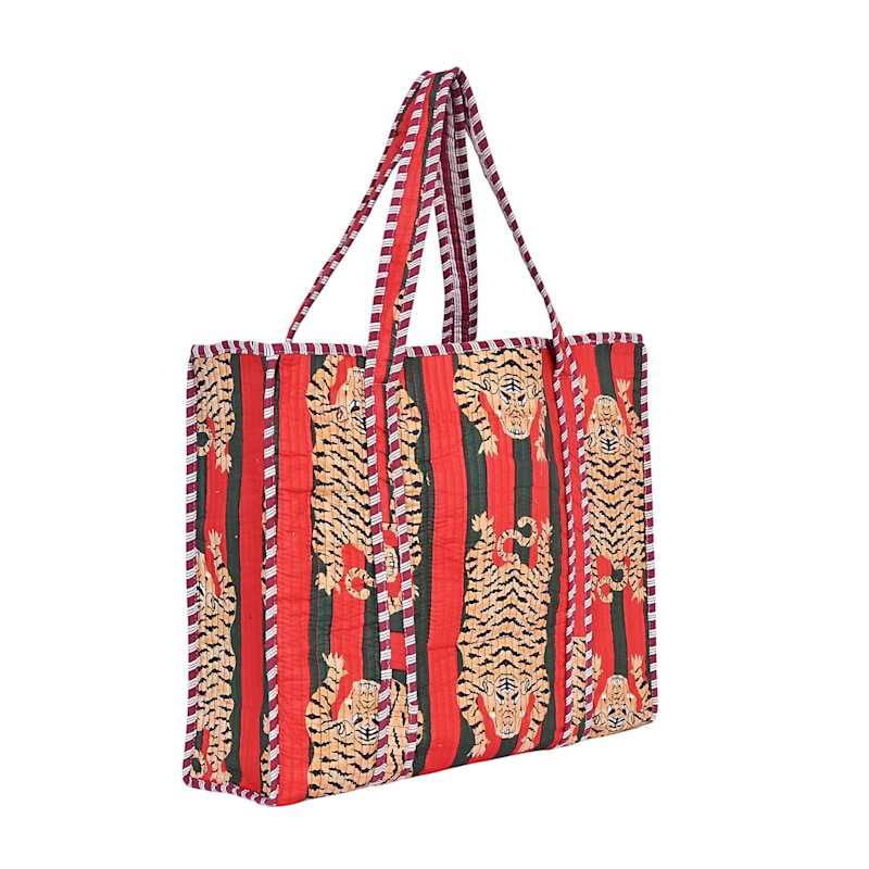 Thumbnail of The Ultimate Tibetan Tiger Tote In Green & Red image