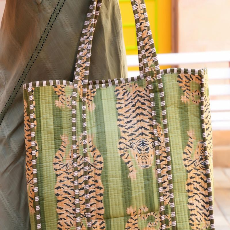 Thumbnail of The Tibetan Tiger Tote In Green image