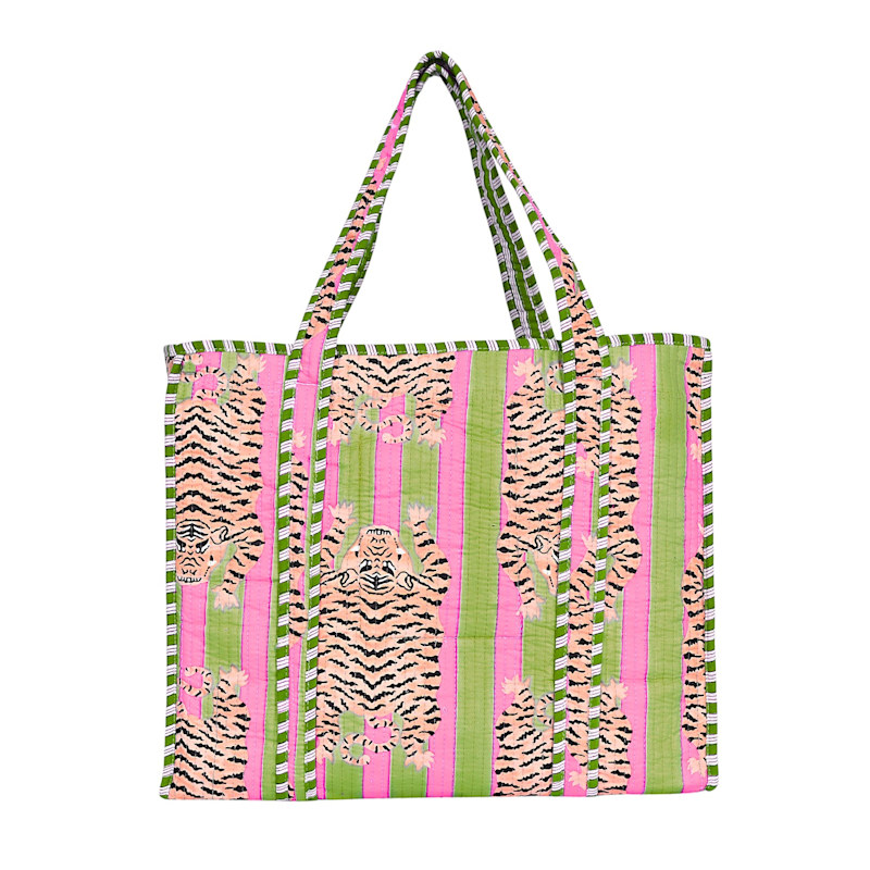 Thumbnail of The Ultimate Tibetan Tiger Tote In Pink And Green image