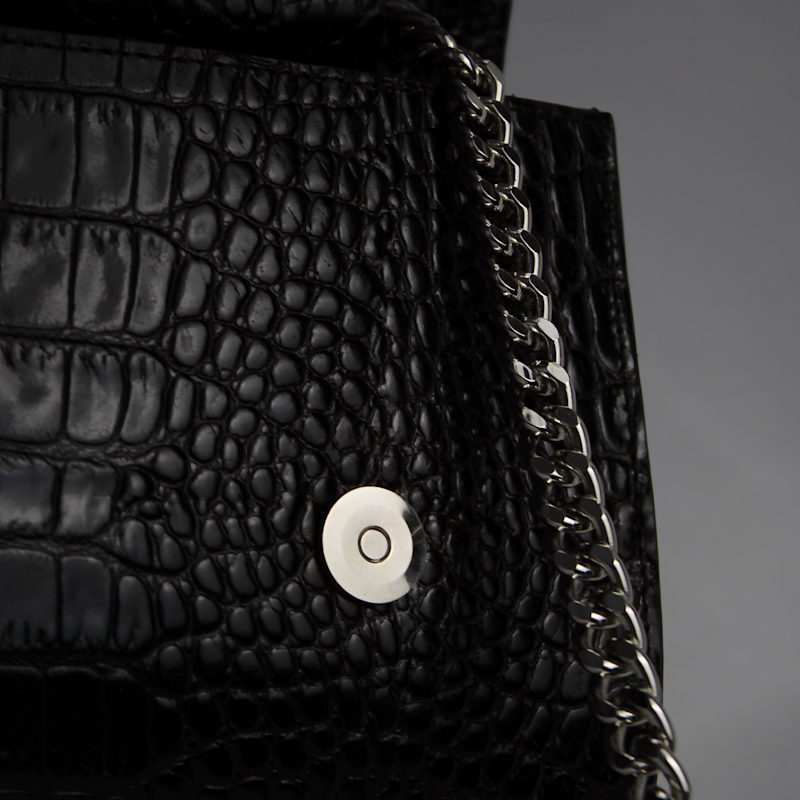 Thumbnail of The Valentina Croc Clutch In Black image