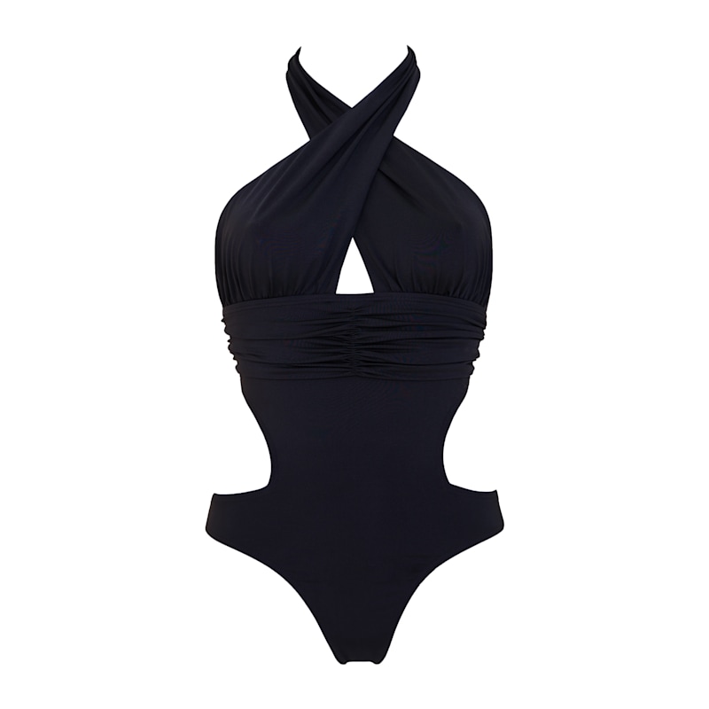 【WONDER WONDER】Beta shirring halter sleeveless one piece The Wrap-Around Wonder Halter Neck One Piece Swimsuit