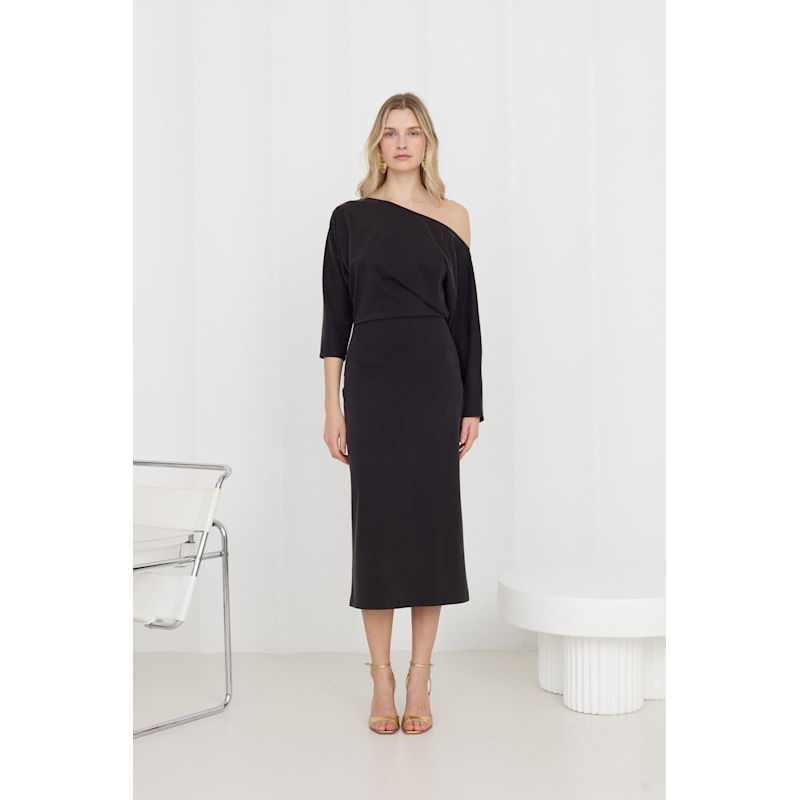 shoulder off dress Chloe Blue Off The Shoulder Dress S