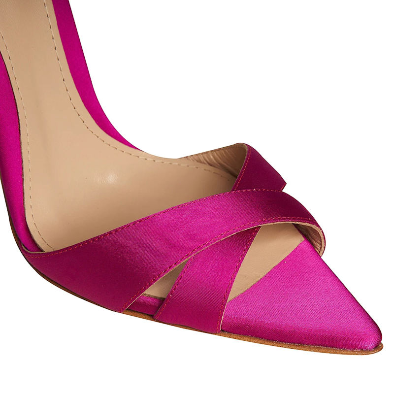 Thumbnail of Thea Plum Satin Sandals image