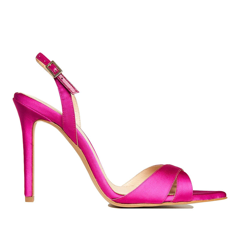 Thumbnail of Thea Plum Satin Sandals image