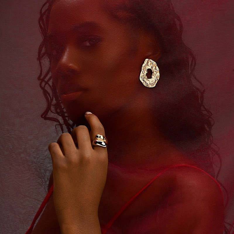 Thumbnail of Theia Gold Hoop Earrings image