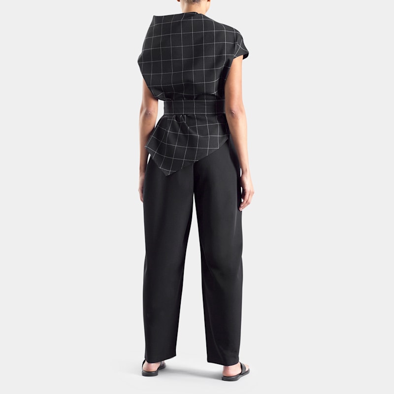 Thumbnail of Theo Black Grid Asymmetric Top image