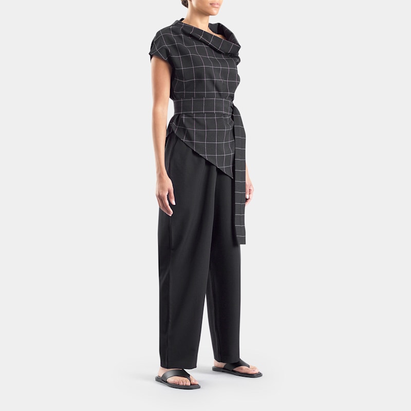 Thumbnail of Theo Black Grid Asymmetric Top image