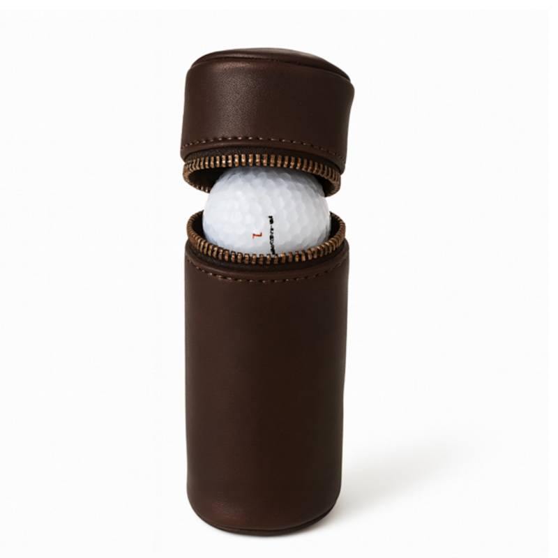Thumbnail of Three Golf Ball  Leather Holder - Dark Brown image