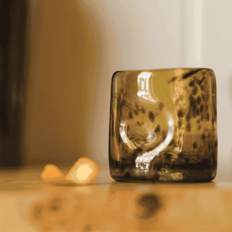 Thumbnail of Thumbprint Rocks Glass — Brown Tortoise image