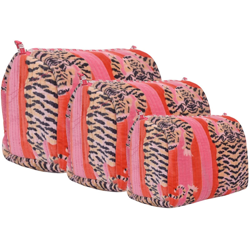 Thumbnail of Tibetan Tiger Velvet Three Piece Travel Set - Orange And Pink image