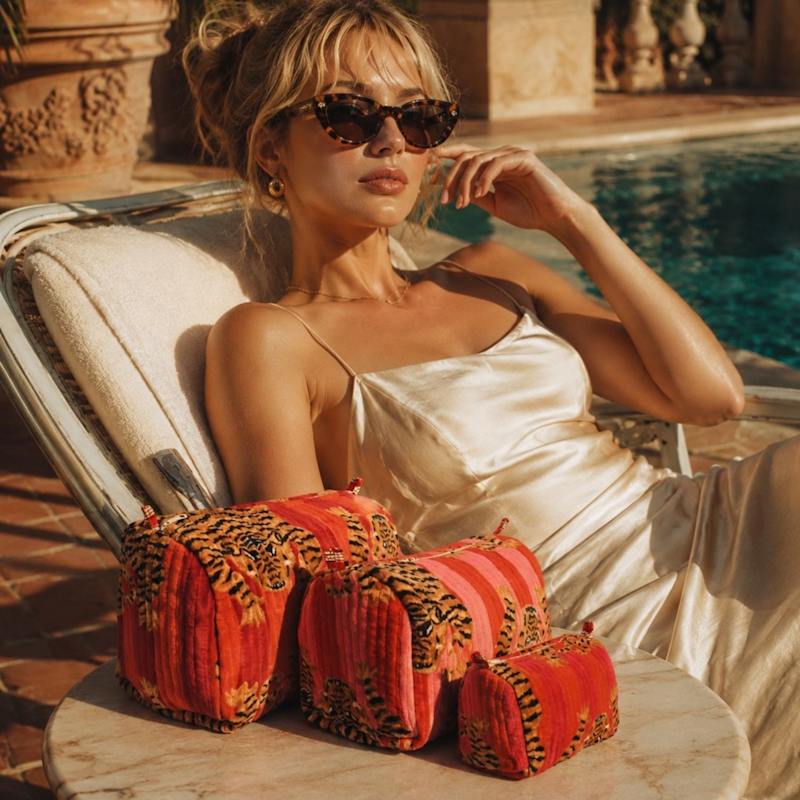 Thumbnail of Tibetan Tiger Velvet Three Piece Travel Set - Orange And Pink image