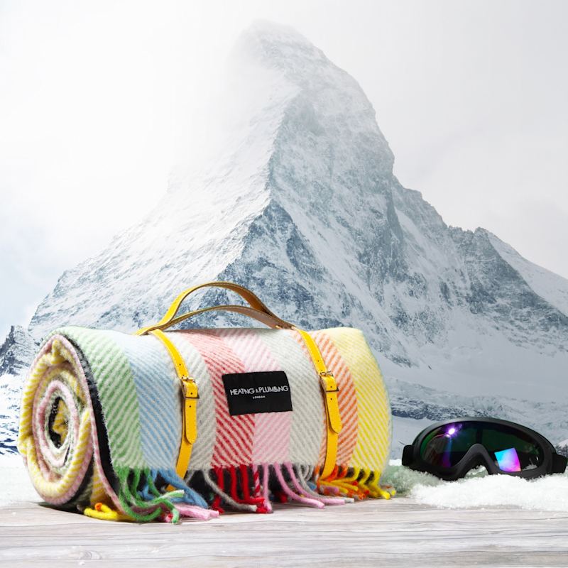 Thumbnail of Pure New Wool Waterproof Picnic Blanket Rainbow image
