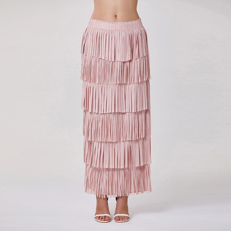 Thumbnail of Tiered Frill Mesh Skirt - Blush image