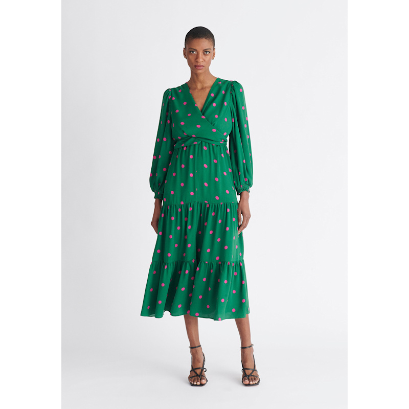 slim fit dress slacks GGR Rockabilly Halter Dress in Green with White Polka Dots – Glitz Glam and  Rebellion main image 1