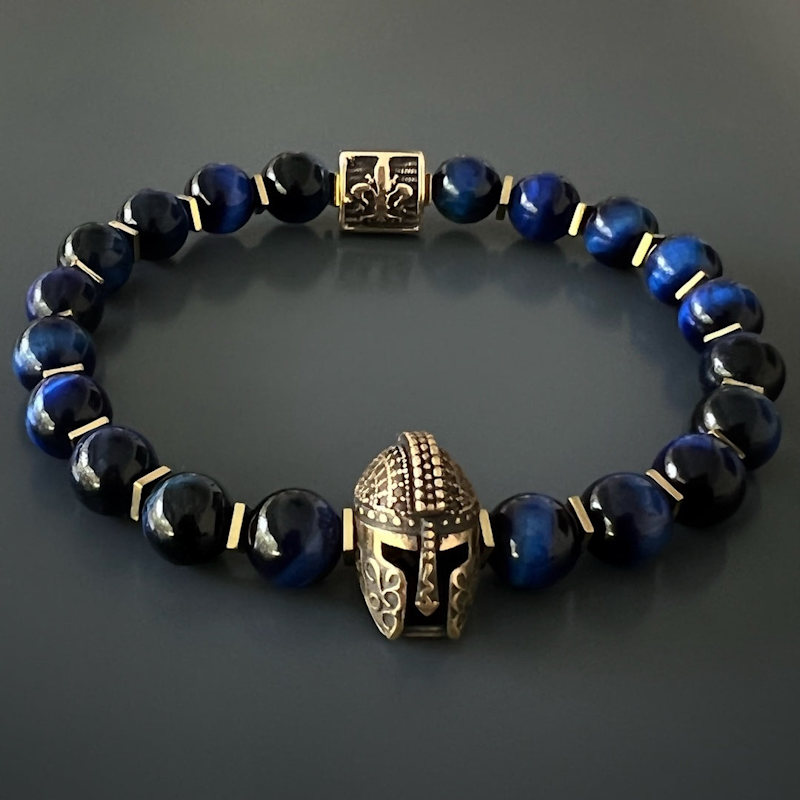 Thumbnail of Tiger's Eye Gladiator Beaded Bracelet - Blue image