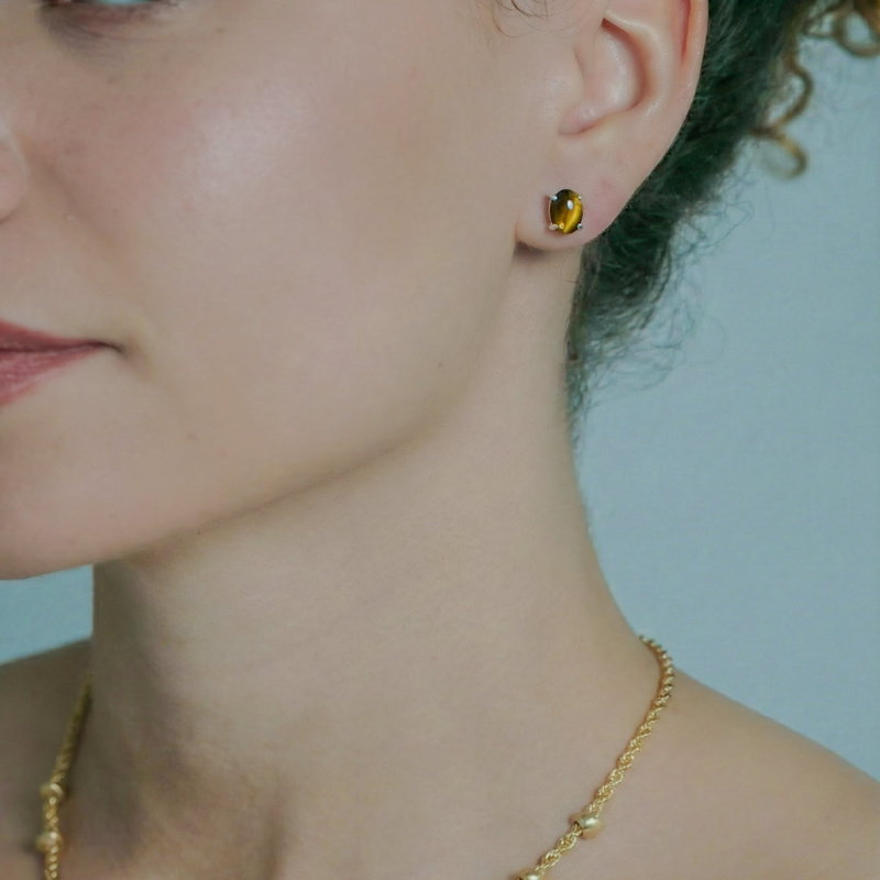 Thumbnail of Tiger's Eye Studs image