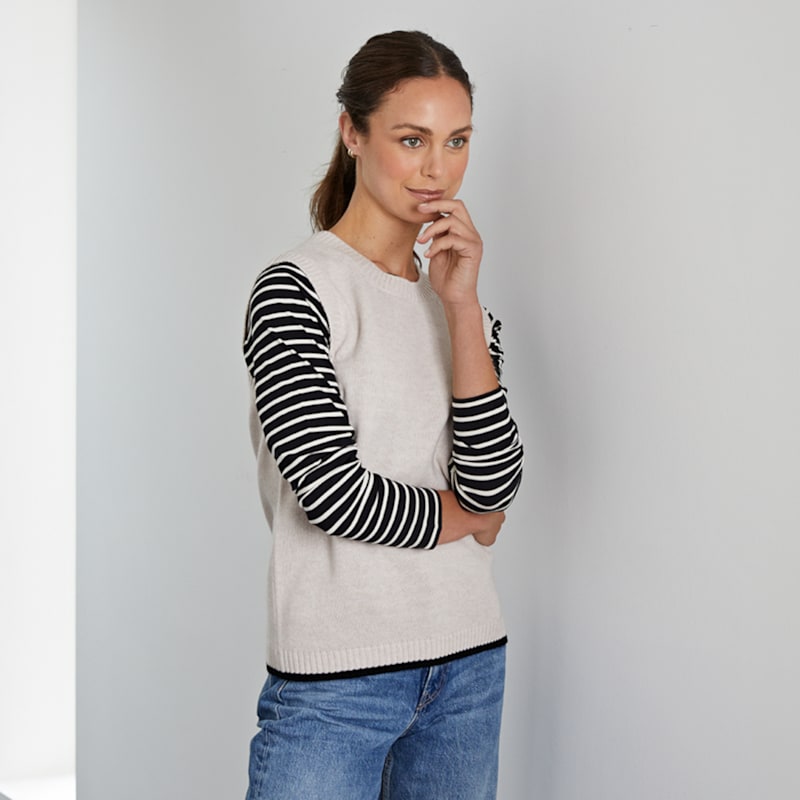 Thumbnail of Relaxed Fit Black & Stone Stripe Tee image