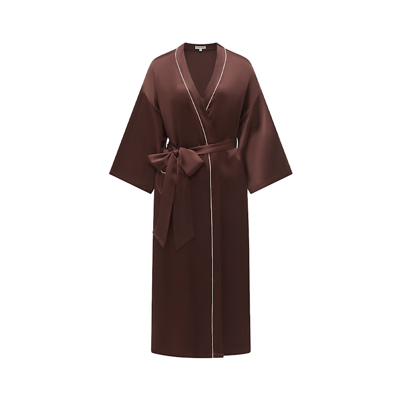 Timeless Collection Silk Robe - Brown | NOT JUST PAJAMA | Wolf & Badger